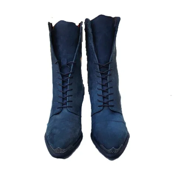 Dingo Victorian Festival Suede Lace Up Boots 7 - Picture 2 of 8